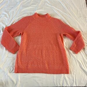 Talbots Plus Size COral Wool Blend Knit Sweater Wmns 2X Preppy Spring Casual
